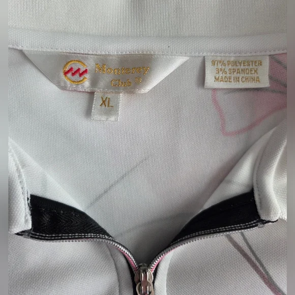 NWOT Monterey Club Polo Golf Pink and Black Floral Top Size XL - Picture 11 of 11